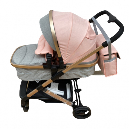 Carucior 2 in 1 transformabil landou-sport, 608 Roz - Gri [5]
