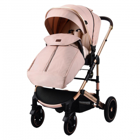 Carucioare copii - Carucior 2 in 1 transformabil, reversibil, pliabil, F3 Luxury Cream