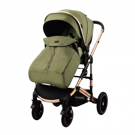Carucioare copii - Carucior 2 in 1 transformabil, reversibil, pliabil, F3 Luxury Olive