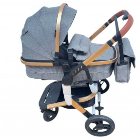 Carucioare copii - Carucior 2 in 1cu maner reversibil, transformabil landou-sport, 518 Gri