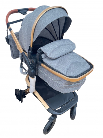 Carucior 2 in 1cu maner reversibil, transformabil landou-sport, 518 Gri [4]