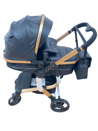 Carucior 2 in 1cu maner reversibil, transformabil landou-sport, 518 Negru [5]
