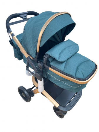 Carucior 2 in 1cu maner reversibil, transformabil landou-sport, 518 Verde [3]