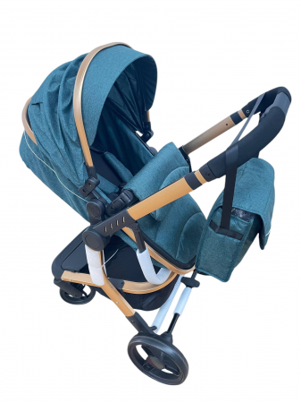 Carucioare copii - Carucior 2 in 1cu maner reversibil, transformabil landou-sport, 518 Verde