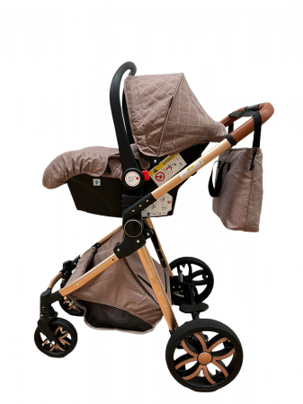 Carucior 3 in 1, 3 piese landou, sport si scoica, T6 - crem [9]