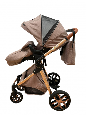 Carucior 3 in 1, 3 piese landou, sport si scoica, T6 - crem [7]