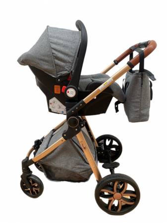 Carucior 3 in 1, 3 piese landou, sport si scoica, T6 - gri [11]