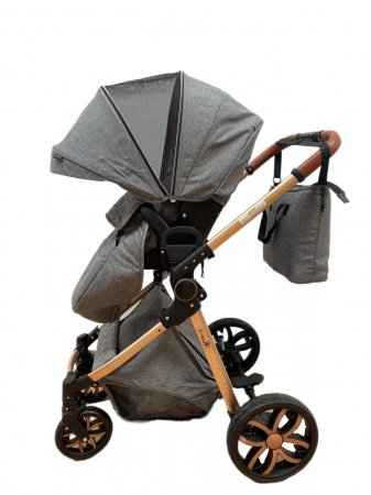 Carucior 3 in 1, 3 piese landou, sport si scoica, T6 - gri [8]