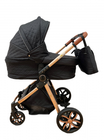 Carucior 3 in 1, 3 piese landou, sport si scoica, T6 - negru [3]