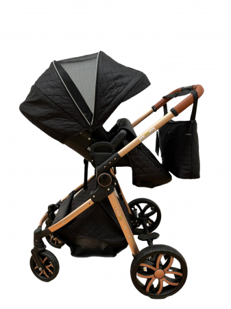 Carucior 3 in 1, 3 piese landou, sport si scoica, T6 - negru [8]