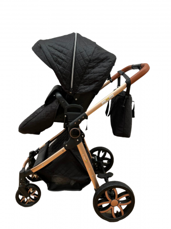 Carucior 3 in 1, 3 piese landou, sport si scoica, T6 - negru [2]