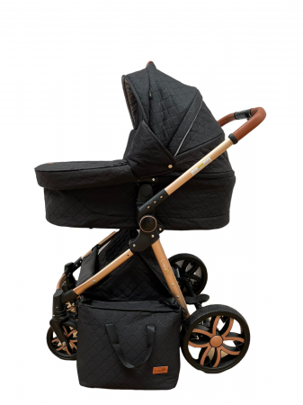 Carucior 3 in 1, 3 piese landou, sport si scoica, T6 - negru [15]