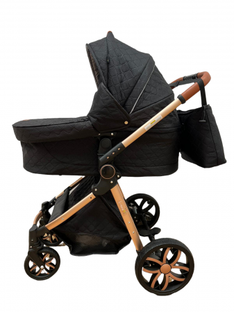 Carucior 3 in 1, 3 piese landou, sport si scoica, T6 - negru [4]