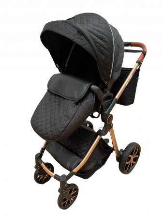 Carucior 3 in 1, 3 piese landou, sport si scoica, T6 - negru [9]