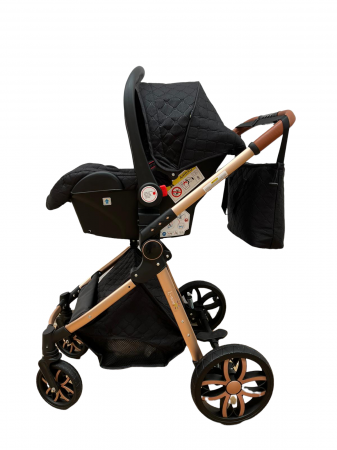 Carucior 3 in 1, 3 piese landou, sport si scoica, T6 - negru [13]