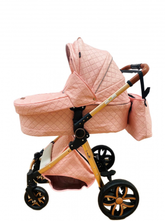 Carucior 3 in 1, 3 piese landou, sport si scoica, T6 - roz [12]
