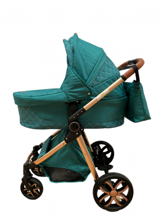 Carucior 3 in 1, 3 piese landou, sport si scoica, T6 - verde [2]