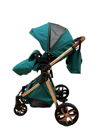 Carucior 3 in 1, 3 piese landou, sport si scoica, T6 - verde [6]