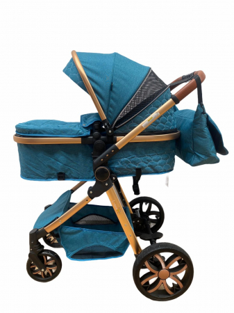 Carucior 3 in 1, cu suspensii, reversibil, T9 - albastru [4]