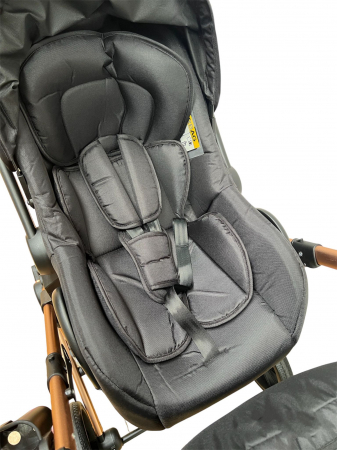 Carucior T4, 3 in 1, cu suspensii, transformabil landou-sport, Negru [9]