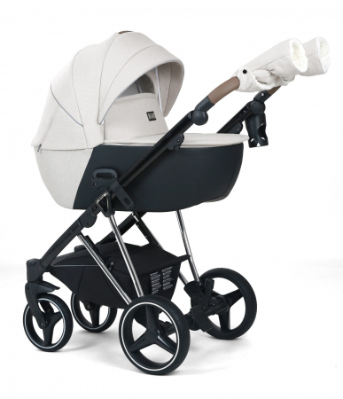 Carucioare copii - Carucior 3 in 1, G9 Luxury Alb, reversibil, cu suspensii