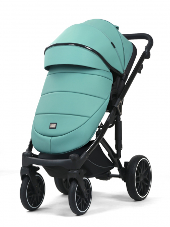 Carucior 3 in 1, G8 Luxury Verde, reversibil, cu suspensii, din piele ECO [2]