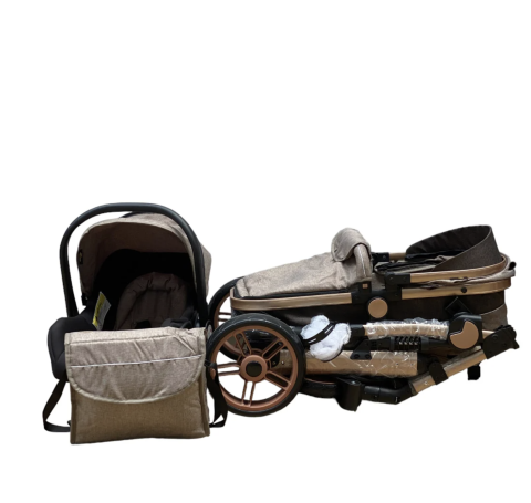 Carucior 3 in 1, landou transformabil in sport si scoica, pliabil, reversibil, 588 Crem [5]