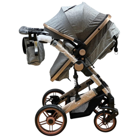 Carucior 3 in 1, landou transformabil in sport si scoica, pliabil, reversibil, 588 Gri [5]