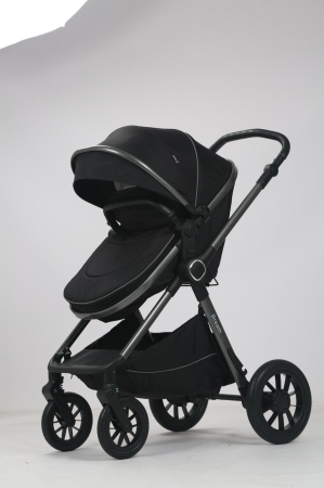 Carucior 3 in 1 Luxmom A4, Negru, Dublu Reversibil cu Scoica [5]