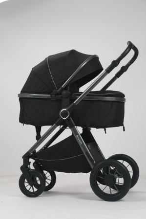 Carucioare copii - Carucior 3 in 1 Luxmom A4, Negru, Dublu Reversibil cu Scoica