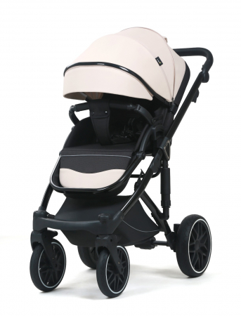Carucior 3 in 1, G8 Luxury Alb, reversibil, cu suspensii, din piele ECO [3]
