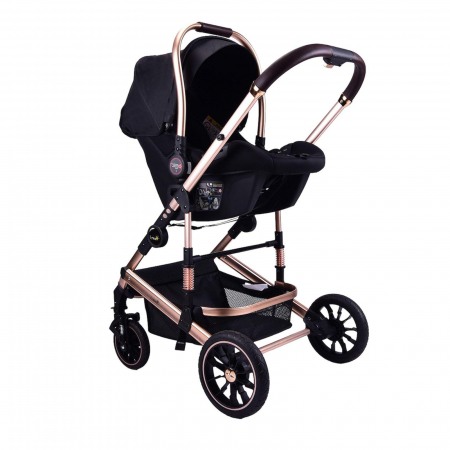 Carucior 3 in 1 transformabil, reversibil, pliabil, F6 Luxury Black [9]