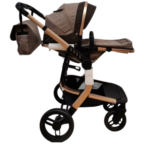 Carucior 518C Crem, 3 in 1, cu landou, carucior sport si scoica, reversibil [15]