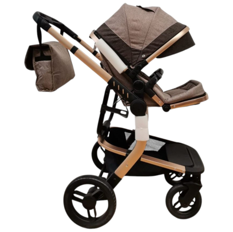 Carucior 518C Crem, 3 in 1, cu landou, carucior sport si scoica, reversibil [13]