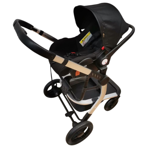 Carucior 518C Negru, 3 in 1, cu landou, carucior sport si scoica, reversibil [6]