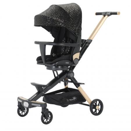 Carucioare sport - Carucior C2 Deluxe, reversibil, pliabil, cu lumini si muzica, Negru
