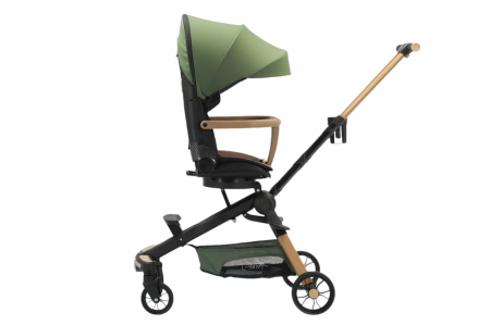 Carucioare sport - Carucior C2 Deluxe, reversibil, pliabil, cu lumini si muzica, Verde cu negru