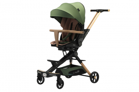 Carucioare sport - Carucior C2 Deluxe, reversibil, pliabil, cu lumini si muzica, Verde cu negru