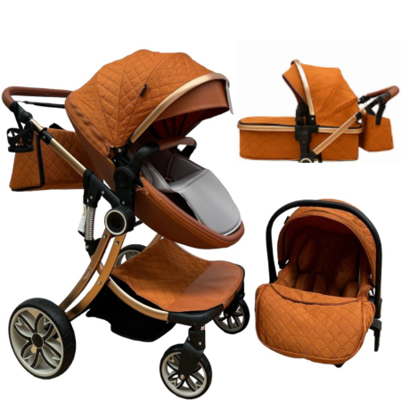 Carucioare 2 in 1 - Carucior Multifunctional 3 in 1, F1 Cafea Forma de Ou Reversibil cu Scoica