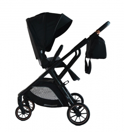 Carucior reversibil pliabil, cu husa picioare, 0-36 luni, C7 Negru [14]