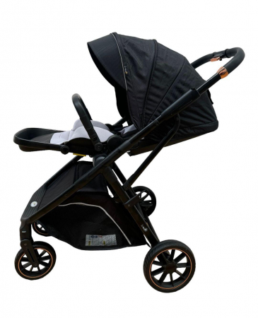 Carucior reversibil pliabil, cu husa picioare, 0-36 luni, C7 Negru [3]