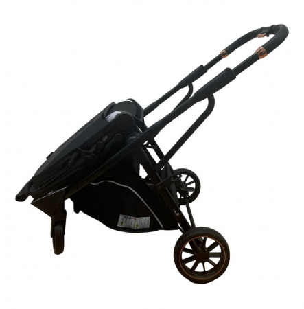 Carucior reversibil pliabil, cu husa picioare, 0-36 luni, C7 Negru cu auriu [19]