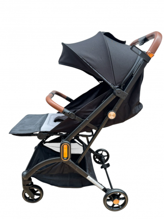 Carucioare copii - Carucior sport 002L, Negru, L-Sun, cu pliere rapida, suspensii si pozitie de somn