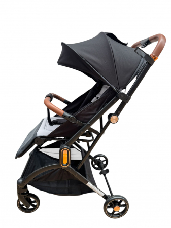Carucioare copii - Carucior sport 002L, Negru, L-Sun, cu pliere rapida, suspensii si pozitie de somn