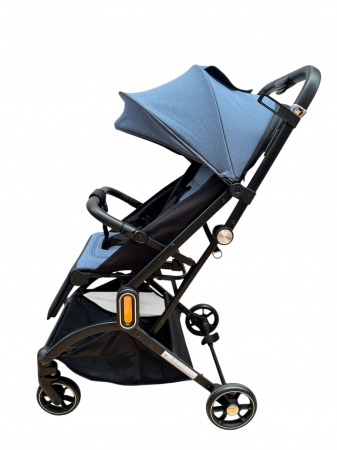 Carucioare copii - Carucior sport 002L, Albastru, L-Sun, cu pliere rapida, suspensii si pozitie de somn