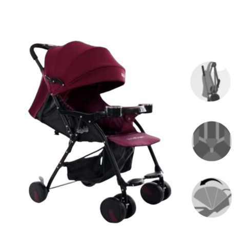 Carucioare sport - Carucior sport 210S visiniu, ultra usor, pliabil, 3 pozitii