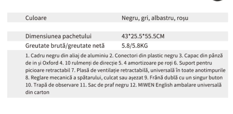 Carucior sport B508 negru, pliabil compact, 0-36 luni, 6.1 kg, reclinabil, cos depozitare [6]