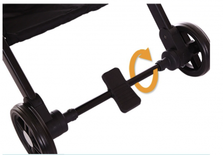 Carucior sport copii, pliere compacta pentru avion, cu sistem troller, C8 negru [10]