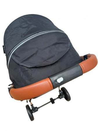 Cărucior sport cu geanta si husă pentru picioare, pliere rapidă tip troller, S2 Negru [15]