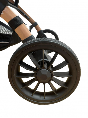 Cărucior sport cu geanta si husă pentru picioare, pliere rapidă tip troller, S2 Negru [17]